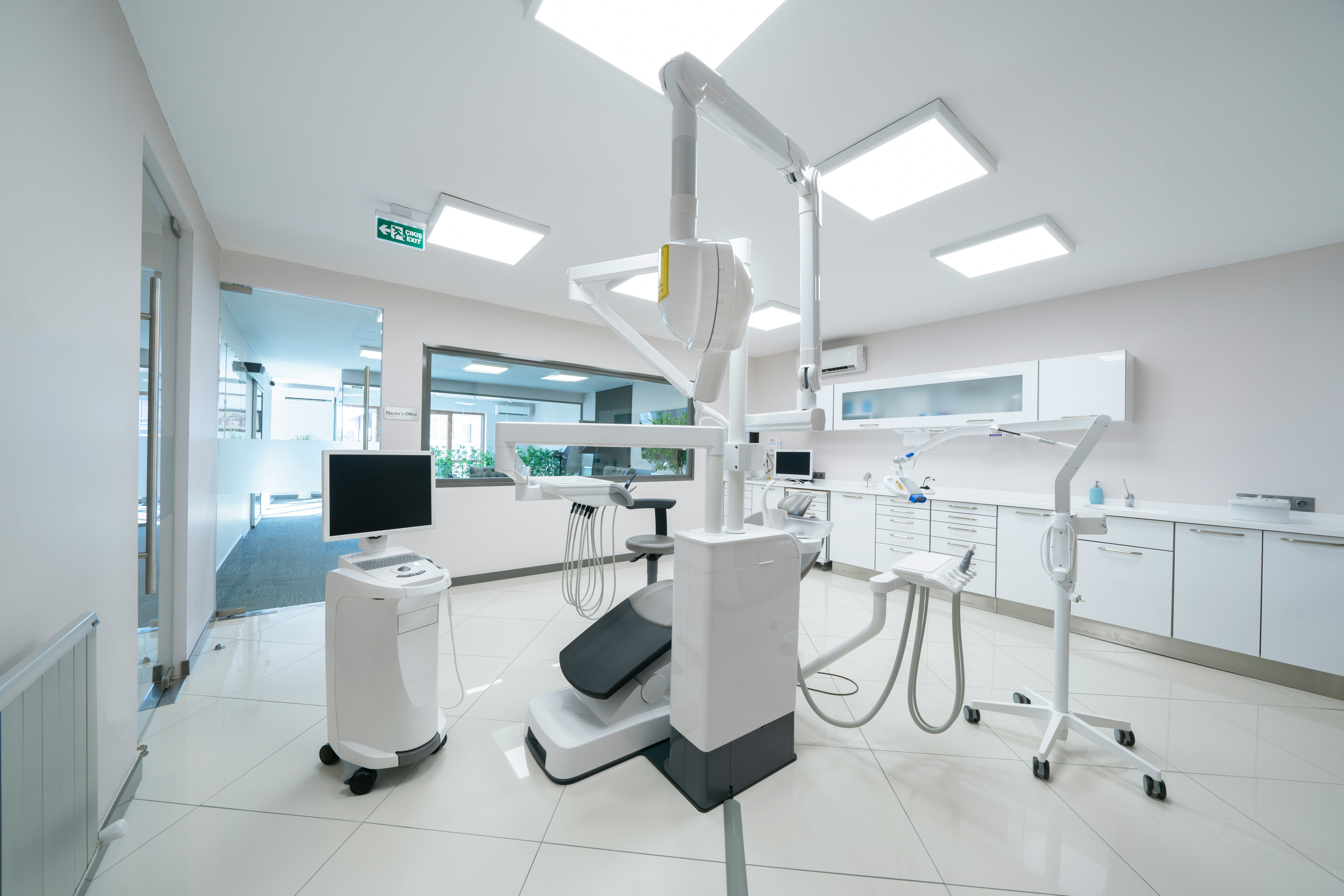 Modern dental office with advanced equipment and clean design