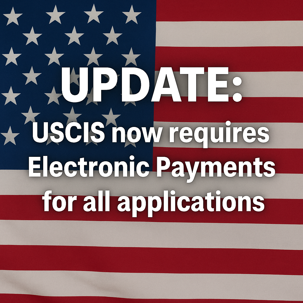 USCIS Update on Application Fee Payments 