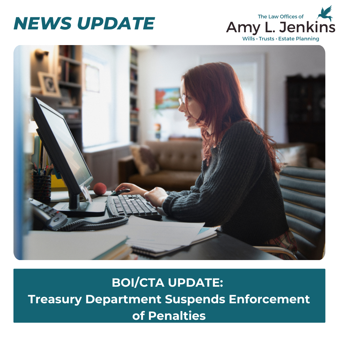 BOI/CTA UPDATE: Treasury Department Suspends Enforcement of Penalties
