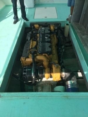 Marine Diesel Engine in a Boat