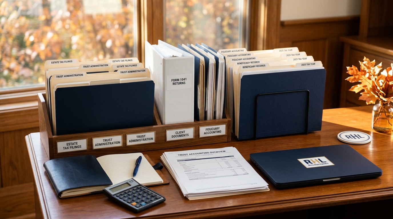 Executors and trustees can make Form 1041 preparation more manageable by organizing the estate’s or trust’s financial activity well before year-end. A clear record of income, expenses,...