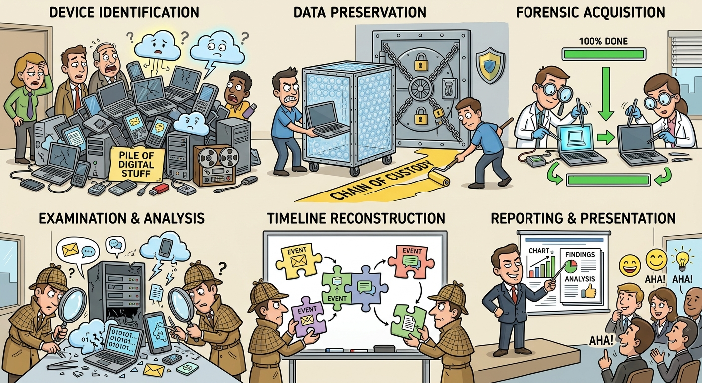 What Are the Steps in a Digital Forensics Investigation?