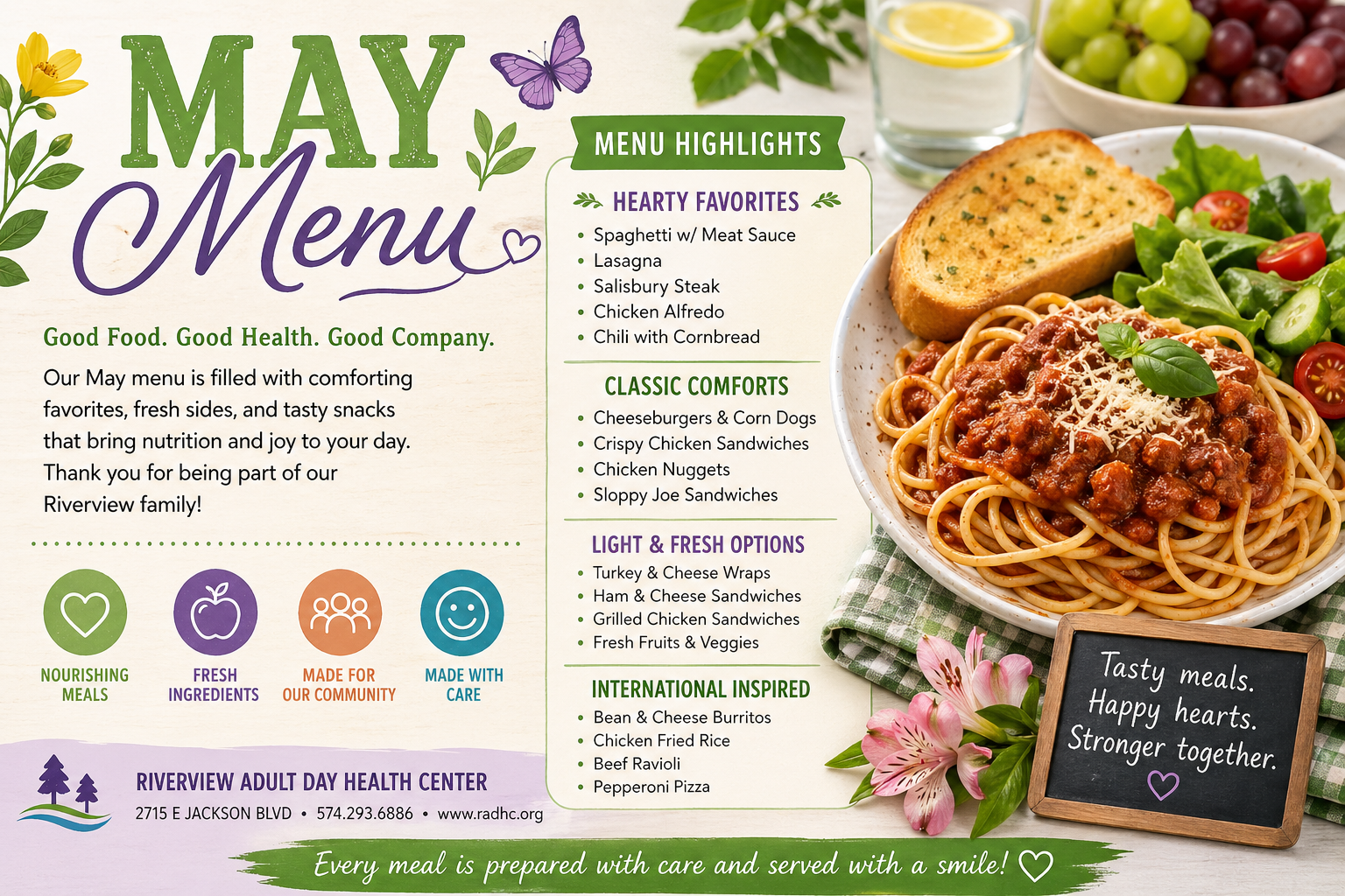 Fresh Flavors and Favorite Meals: Riverview’s May Menu