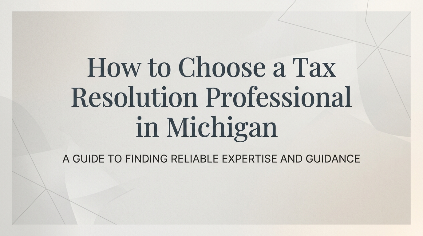 How to Choose a Tax Resolution Professional in Michigan
