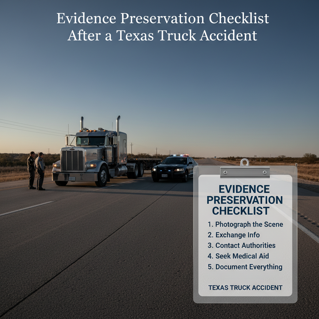 Evidence Preservation Checklist After a Texas Truck Accident