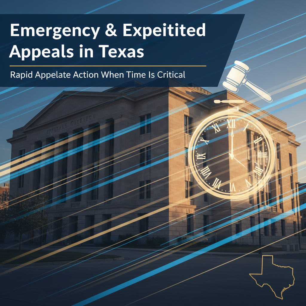 Emergency & Expedited Appeals in Texas: Rapid Appellate Action When Time Is Critical