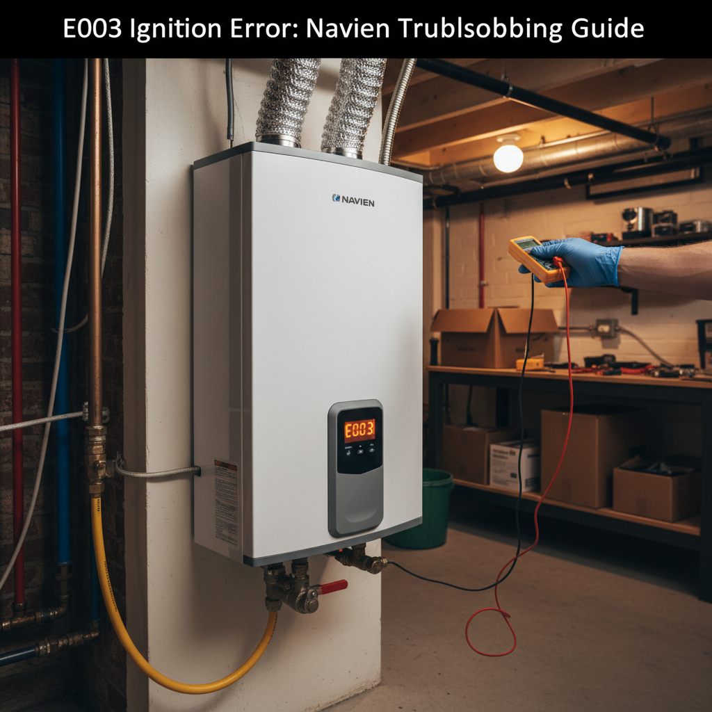 E003 on a Navien boiler or tankless water heater usually means the ignition system failed to light. For homeowners in Brooklyn, Manhattan, and across NYC, this typically points to issues like gas...