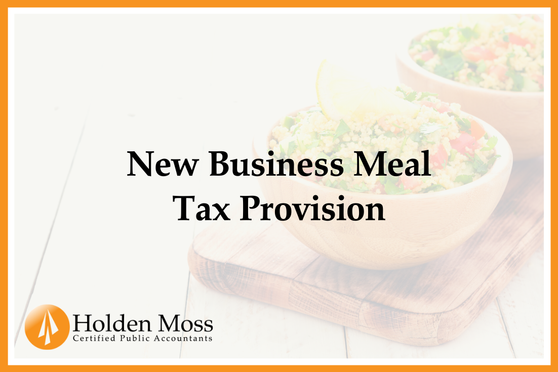 New Business Meal Tax Provision