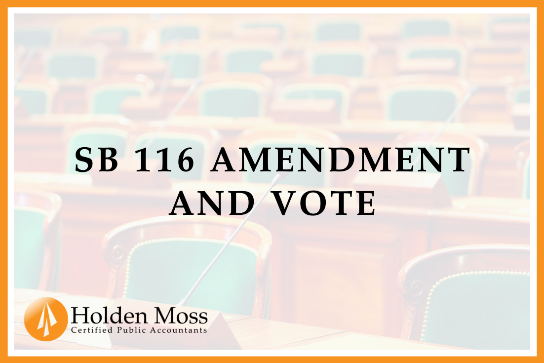 SB 116 Amendment and Vote