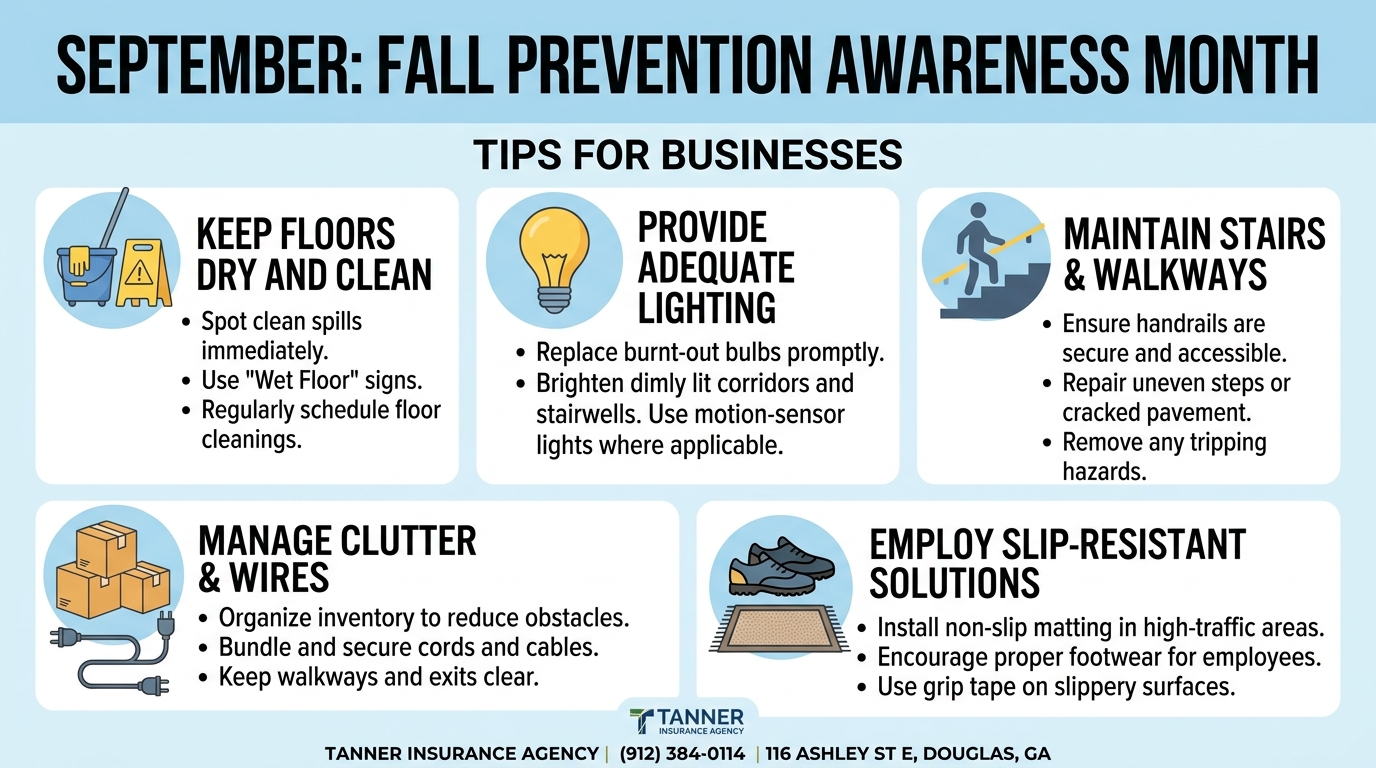 Fall Prevention Awareness Month - Sept. - Tips for Businesses
