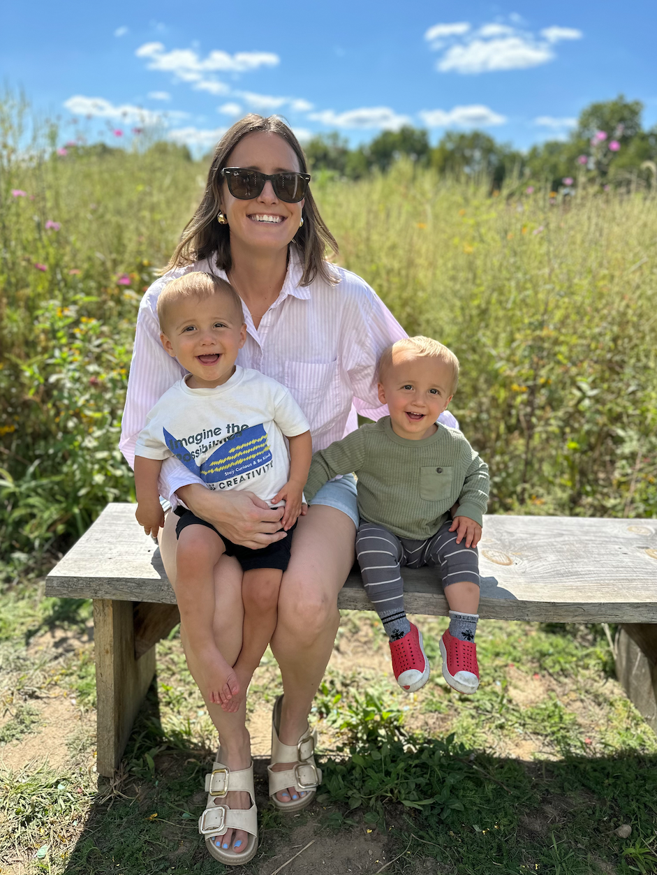 Lucy with her twins