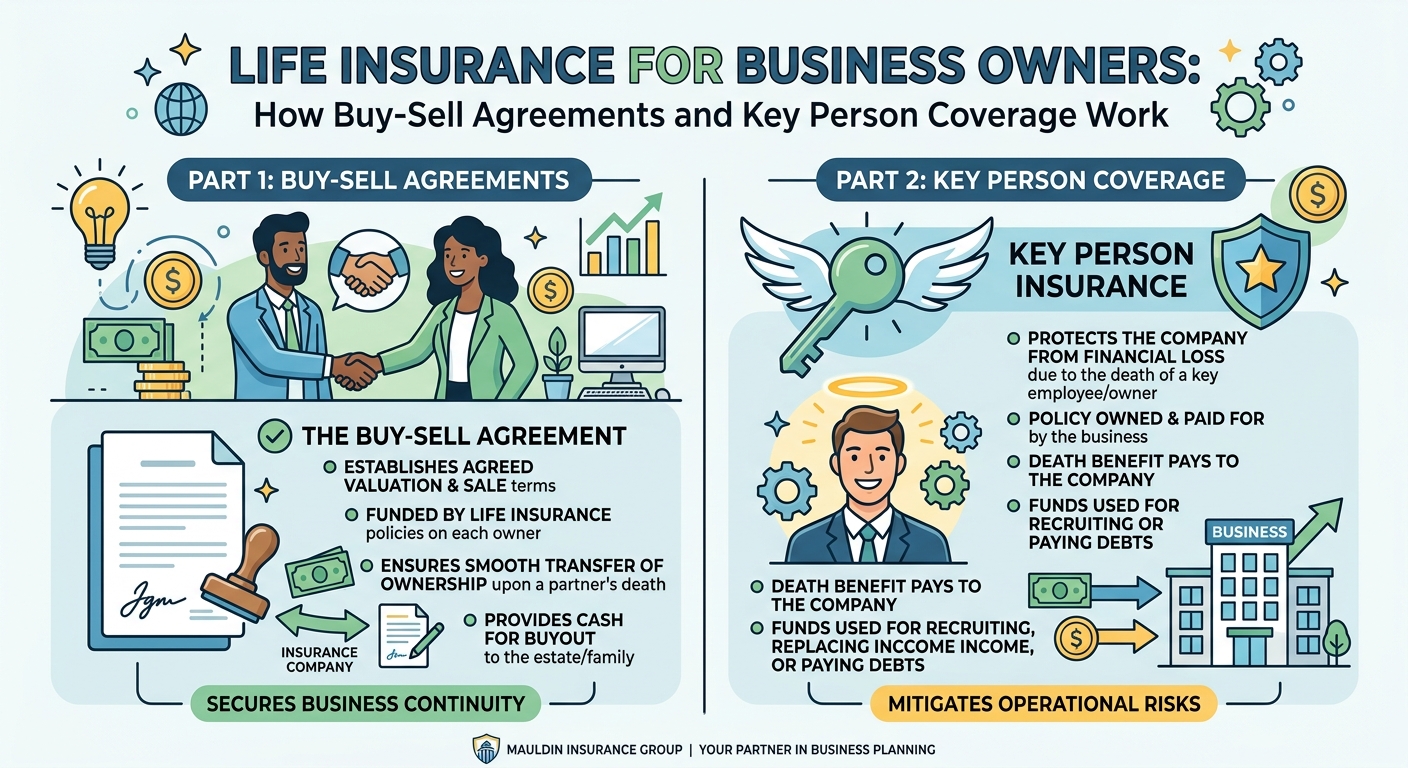 Life Insurance for Business Owners: How Buy-Sell Agreements and Key Person Coverage Work