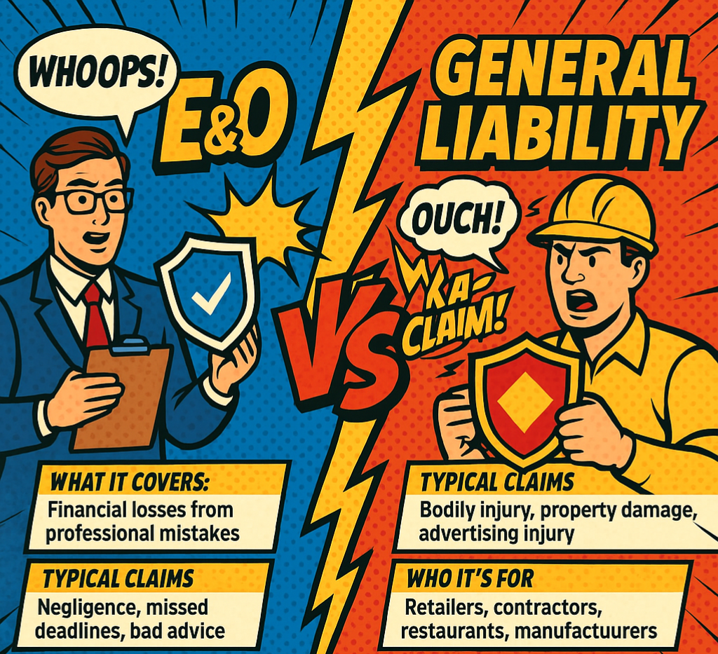 E&O vs. General Liability: Real Scenarios That Show the Difference