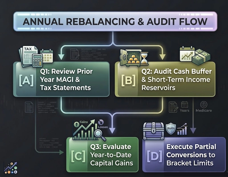 Annual Rebalancing of Retirement Withdrawal Sequencing