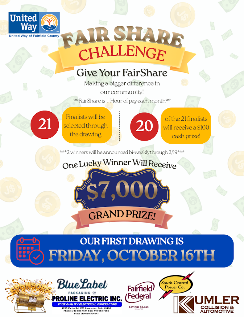 FairShare Challenge flyer with a grand prize of $7,000