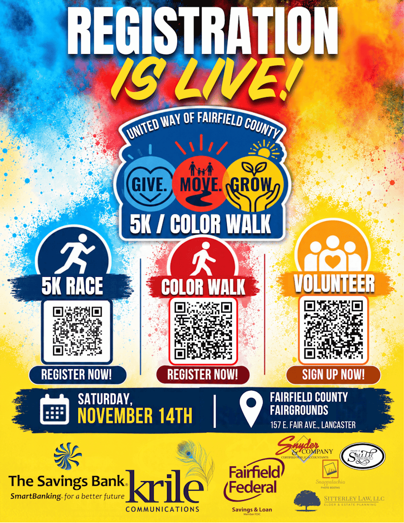 Registration is live for the United Way of Fairfield County's 5K/Color Walk with registrations for the race, walk, and volunteer opportunities