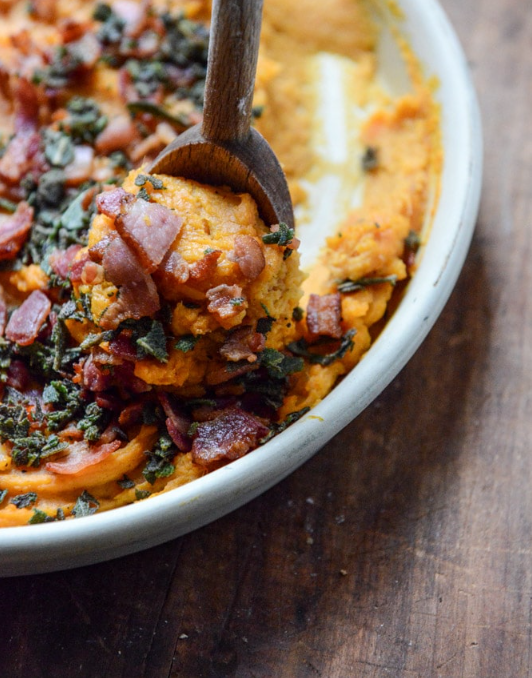 Our Favorite Thanksgiving Recipe - Buttermilk Bacon Blue Smashed Potatoes