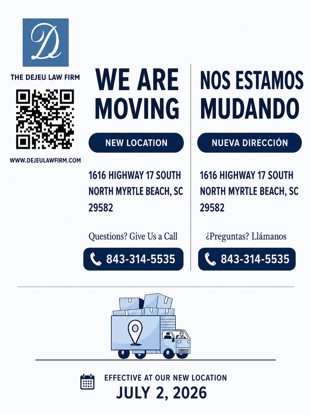 The Dejeu Law Firm Announces New North Myrtle Beach Office Location
