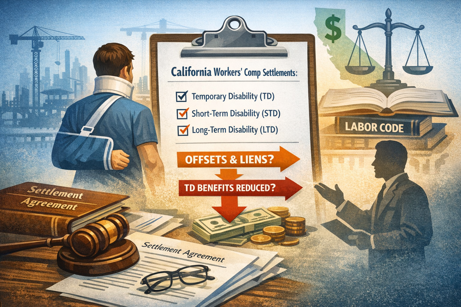 STD/LTD Offsets and Liens in California Workers’ Comp Settlements: What Actually Reduces Temporary Disability?